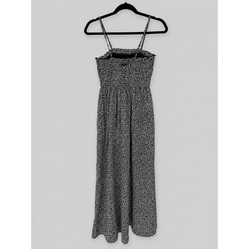 Billabong Black White Floral Smocked Maxi Dress Spaghetti Strap Cotton Boho S - Picture 5 of 7